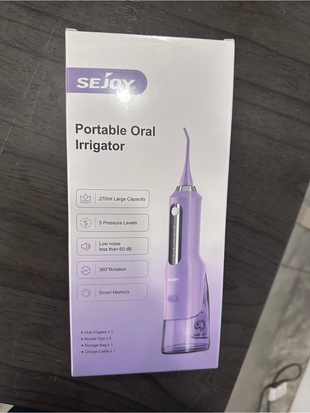 SEJOY Portable Oral Irrigator Water Flosser with 5 Pressure Levels